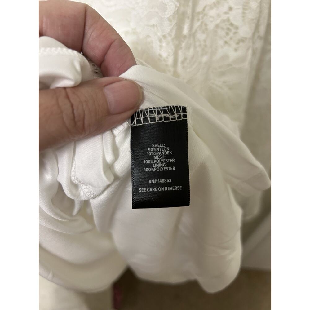 Torrid Ever After Something Blue Tag Ivory Lace Tea-Length Wedding Dress Size 12 - Picture 7 of 13